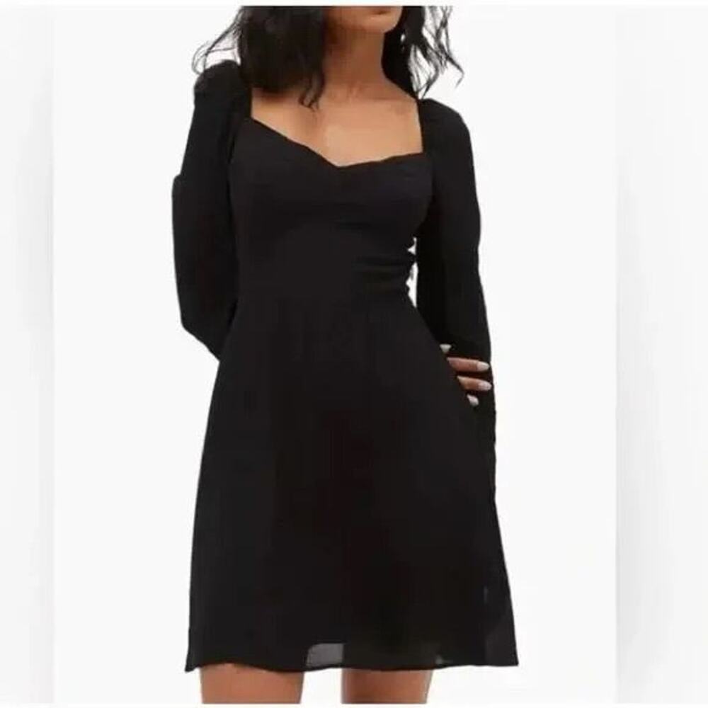 Hill House Felicity Mini Dress Black Long Sleeve Size XS